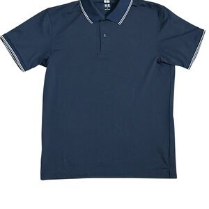 Uniqlo Dark Blue Polo Shirt with White Trim
